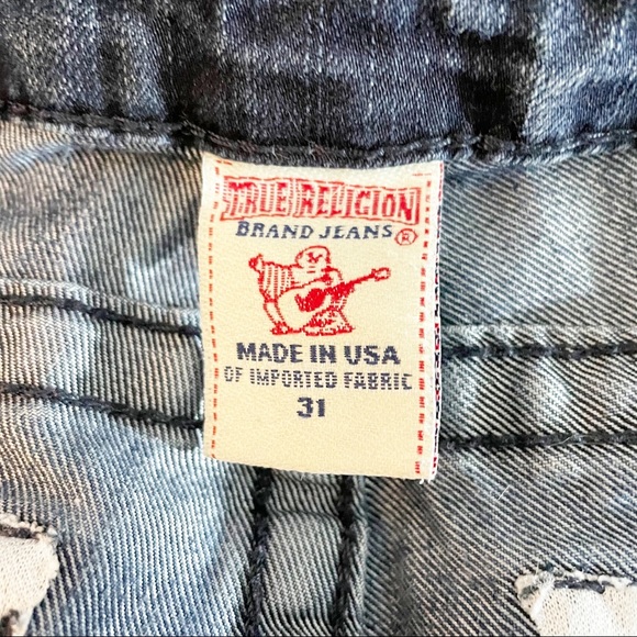 True Religion Women's Billy Jeans Straight Leg Logo Flap Pockets Size 31 - Picture 14 of 15